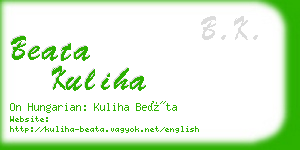 beata kuliha business card